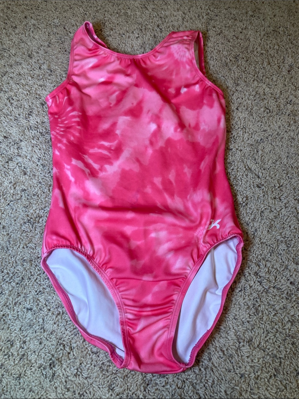 GK Elite Gymnastics Leotard - Pink Tie Dye - Size 10 Girls